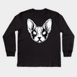 Black metal cat Kids Long Sleeve T-Shirt